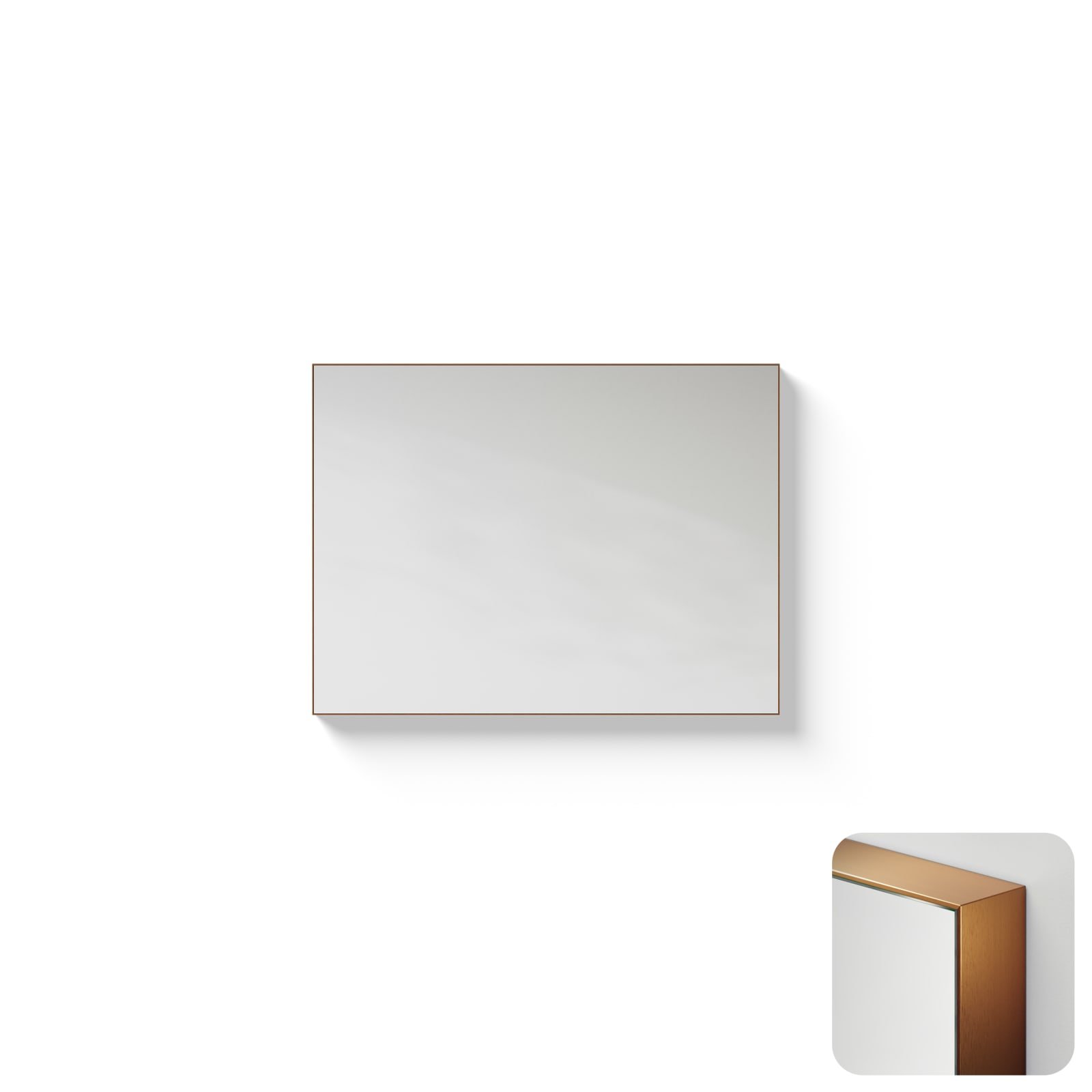 Spiegel Metallic Line Rectangle Br Copper 80x60cm