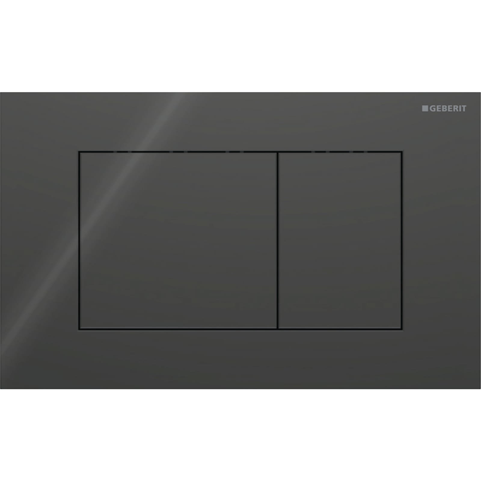Geberit Sigma40 bedieningsplaat 2-toets spoeling, square, glas zwart