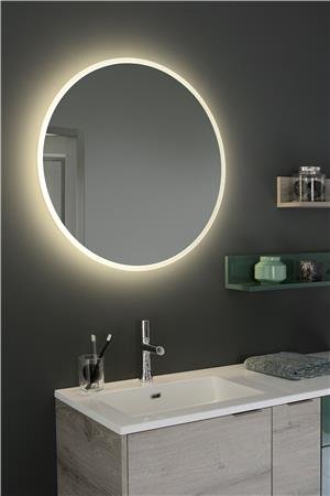 Sanijura Sun Light ronde spiegel met geïntegreerde LED-verlichting, infraroodschakelaar en spiegelverwarming 70cm