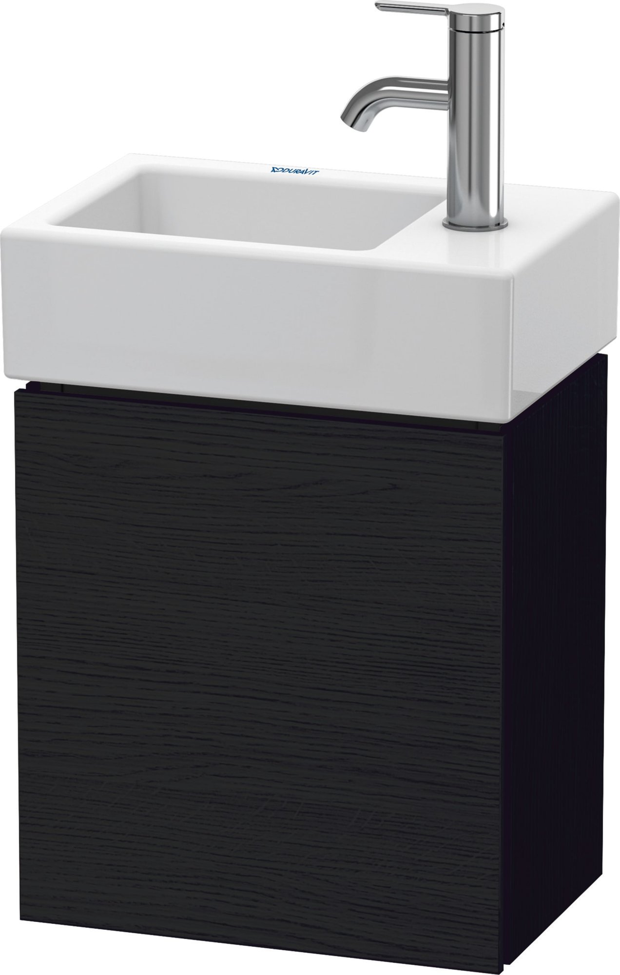 Duravit L-Cube wastafelonderbouw hangend 364x241mm, 1 deur, voor Vero Air 072438, deuraanslag rechts, zwart eiken