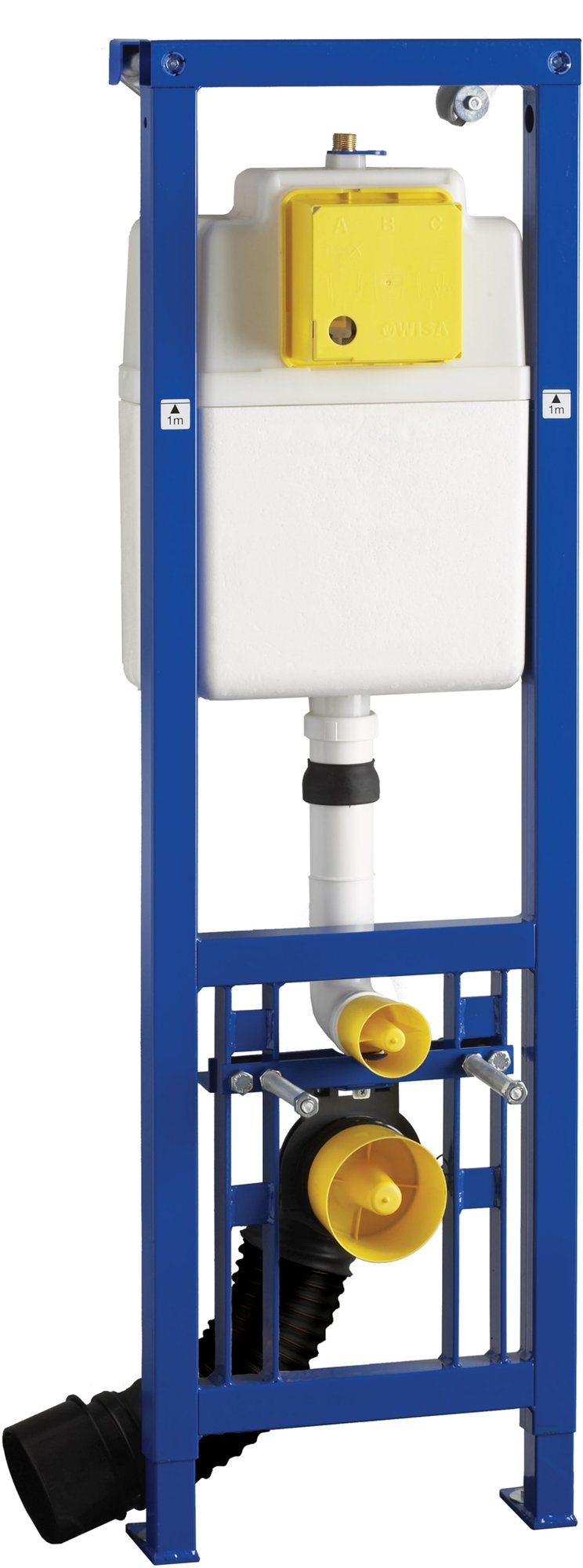 Wisa XS Excellent, Inbouwelement met frame, Vario, WC, frontbediening, verstelbaar, 1300-1500 x 380 x 160-200mm (HxBxD)