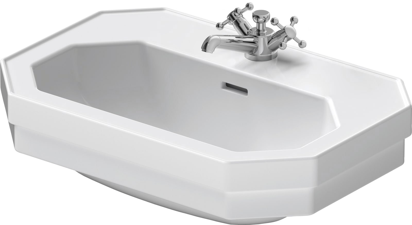 Duravit Serie 1930 Wastafel 600 mm Wit Hoogglans, kraanvlak, aantal kraangaten per wasplaats: 1, overloop – 0438600000