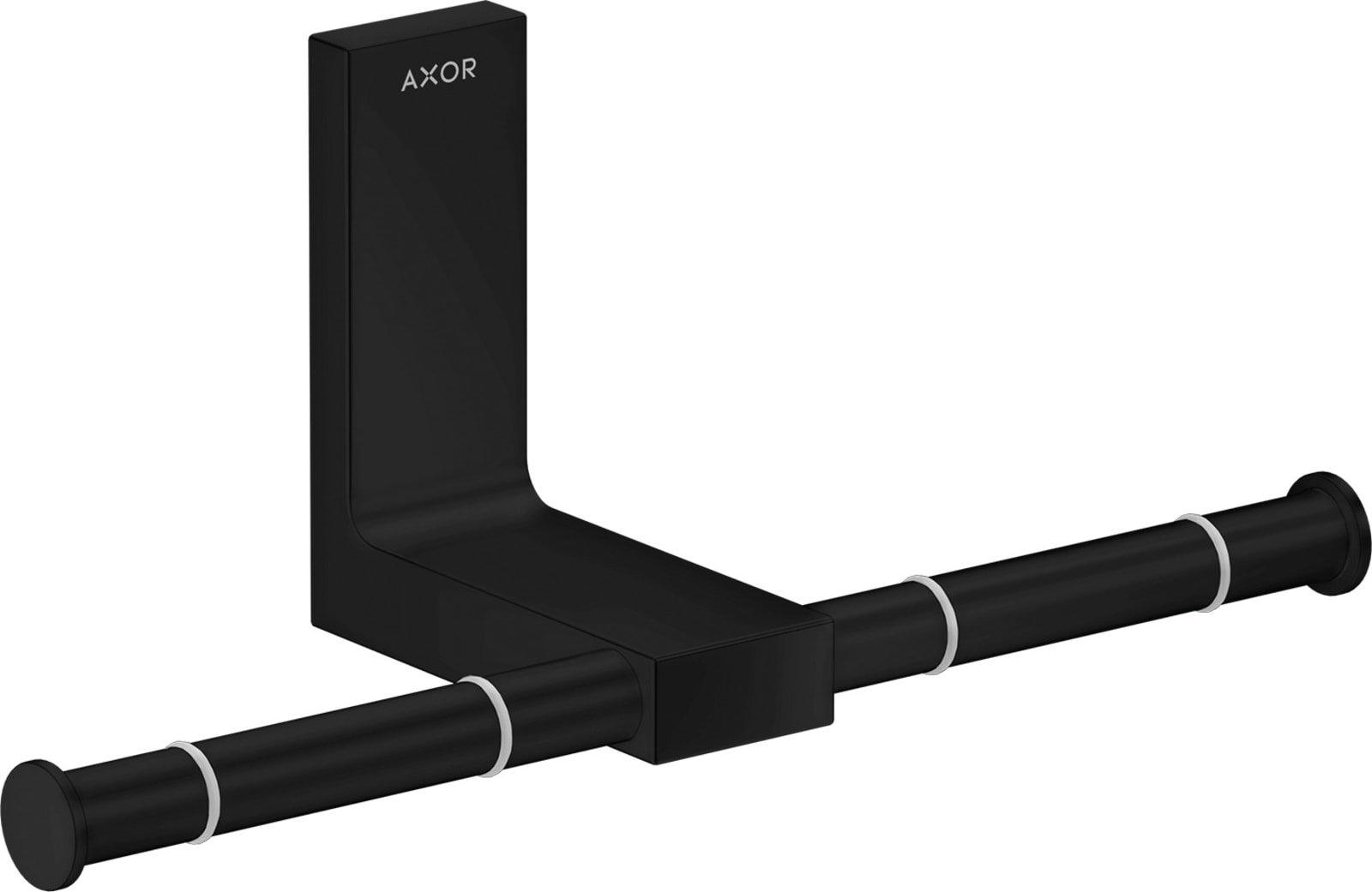 Hansgrohe Axor universal closetrolhouder dubbel rechthoek, mat zwart