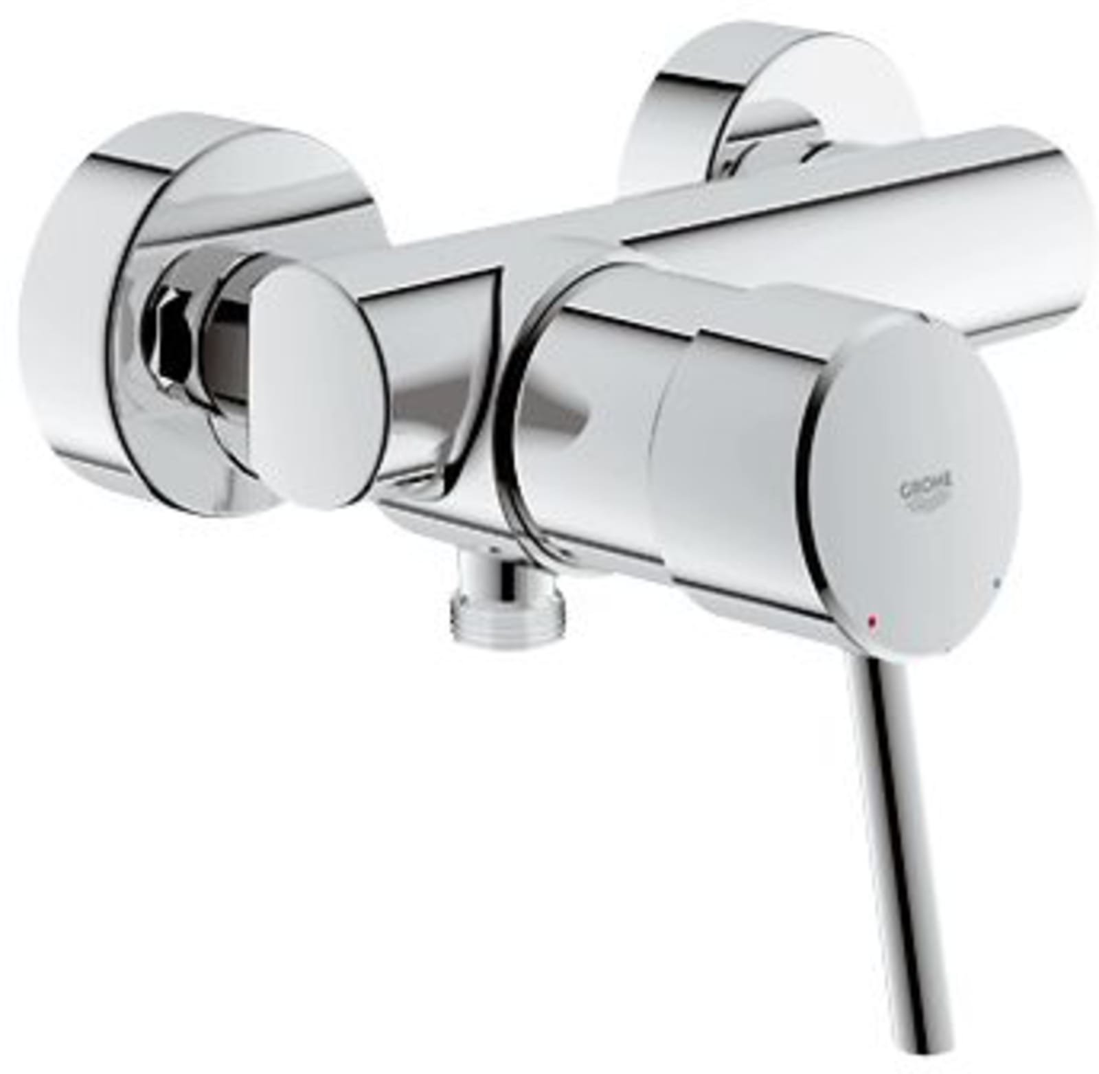 Grohe Concetto New, Douchemengkraan, wand, eengreeps, 2-gats, cartouche keramisch, 150mm hartafstand, met koppelingen, chroom