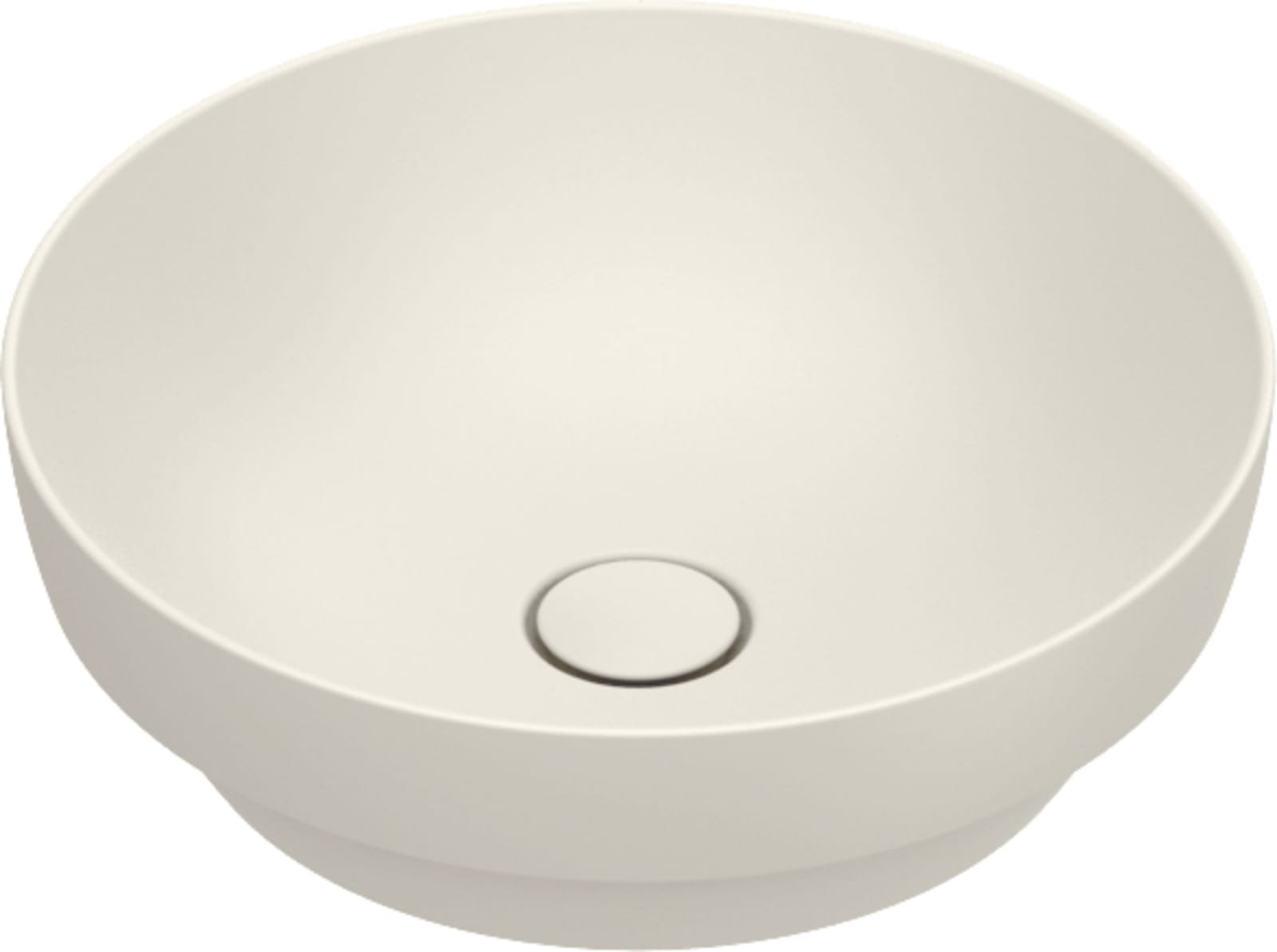 Catalano Sfera opzetwastafel, inbouw/onderbouw installatie. Antibacterieel, zonder overloop. 45 cm dia er. Mat lino