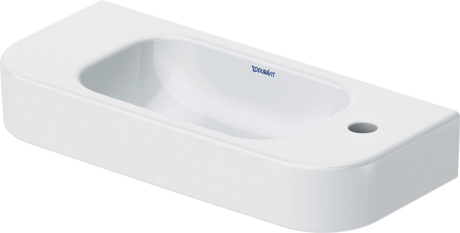 Duravit Happy D.2 Fonteintje 500 mm Wit Hoogglans, kraanvlak, aantal kraangaten per wasplaats: 1 – 0711500008