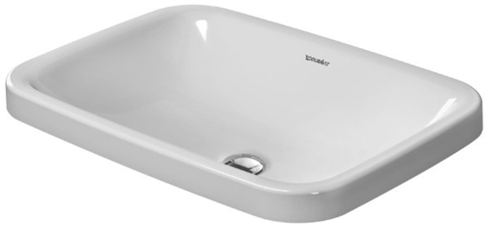 Duravit inbouwwastafel 60cm voor inbouw van boven zonder overloop, zonder kraangat wit