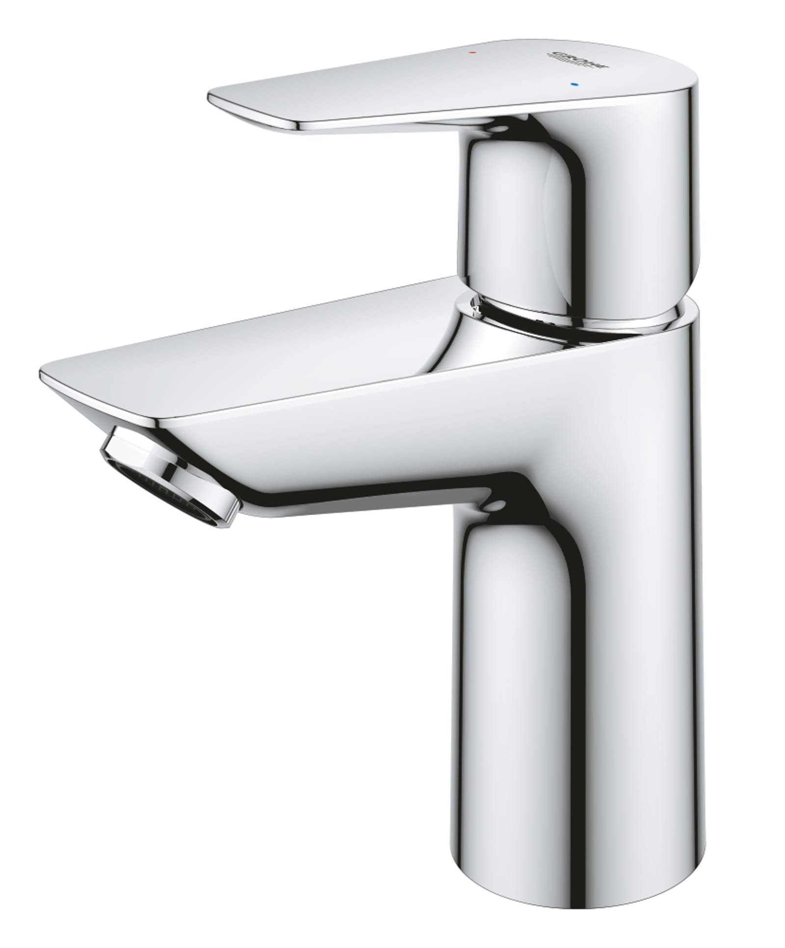 Grohe BauEdge s-size wastafelmengkraan met gladde body, chroom