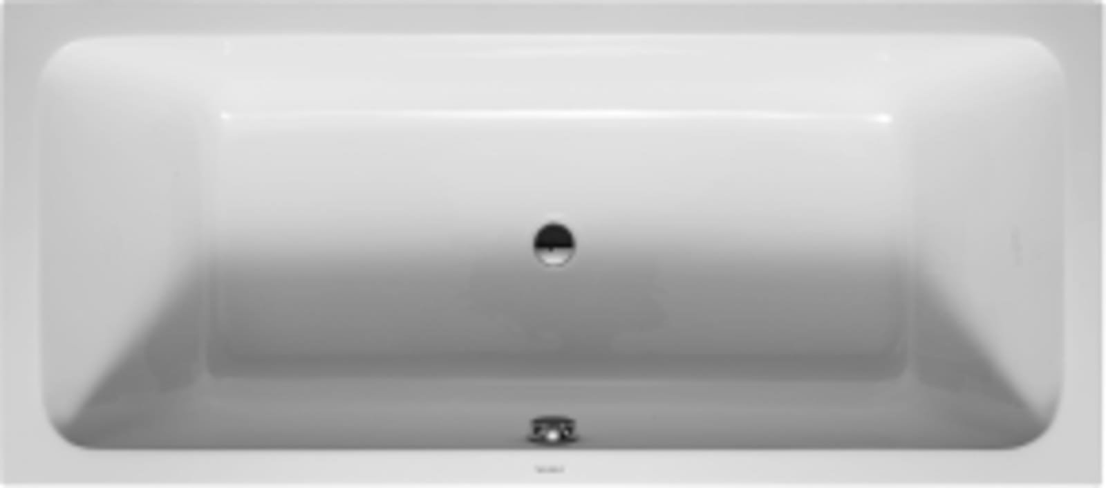 Duravit D-Code bad basismodel rechthoek 180x80, met 2 comfortabele rugsteunen, inbouwversie, met afvoer in het midden
