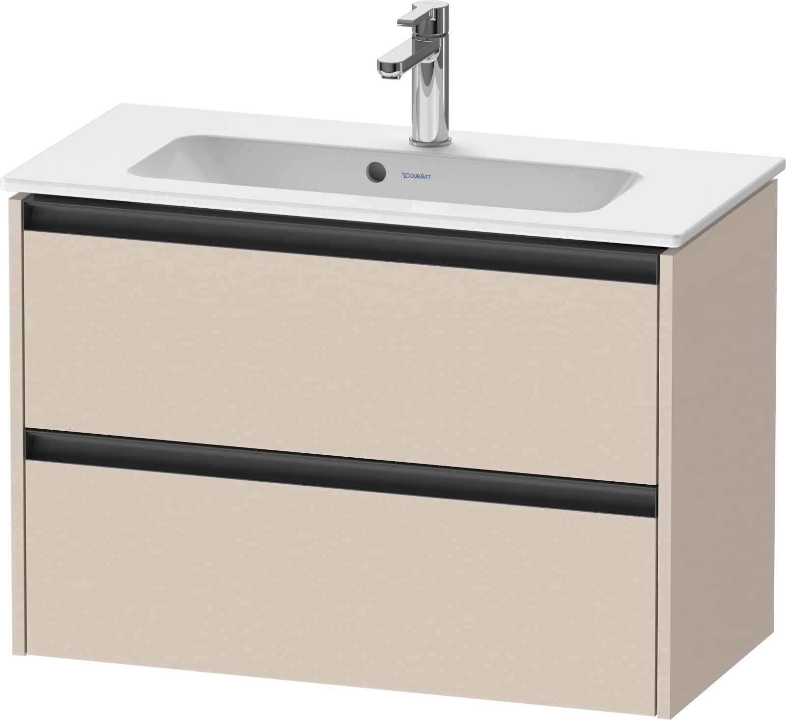 Duravit Ketho.2 Wastafelonderbouw hangend, compact, Taupe Supermat, rechthoekig, aantal kleine lades: 2 – K25256083830000