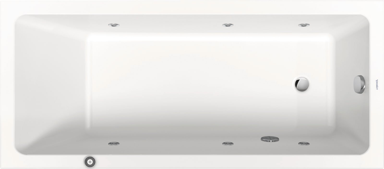 Duravit Duravit No.1 Whirlbad  1700x750 mm Wit, Jet Project, Inbouw, materiaal: Sanitair acryl, rechthoekig, aantal rugsteunen: 1, p
