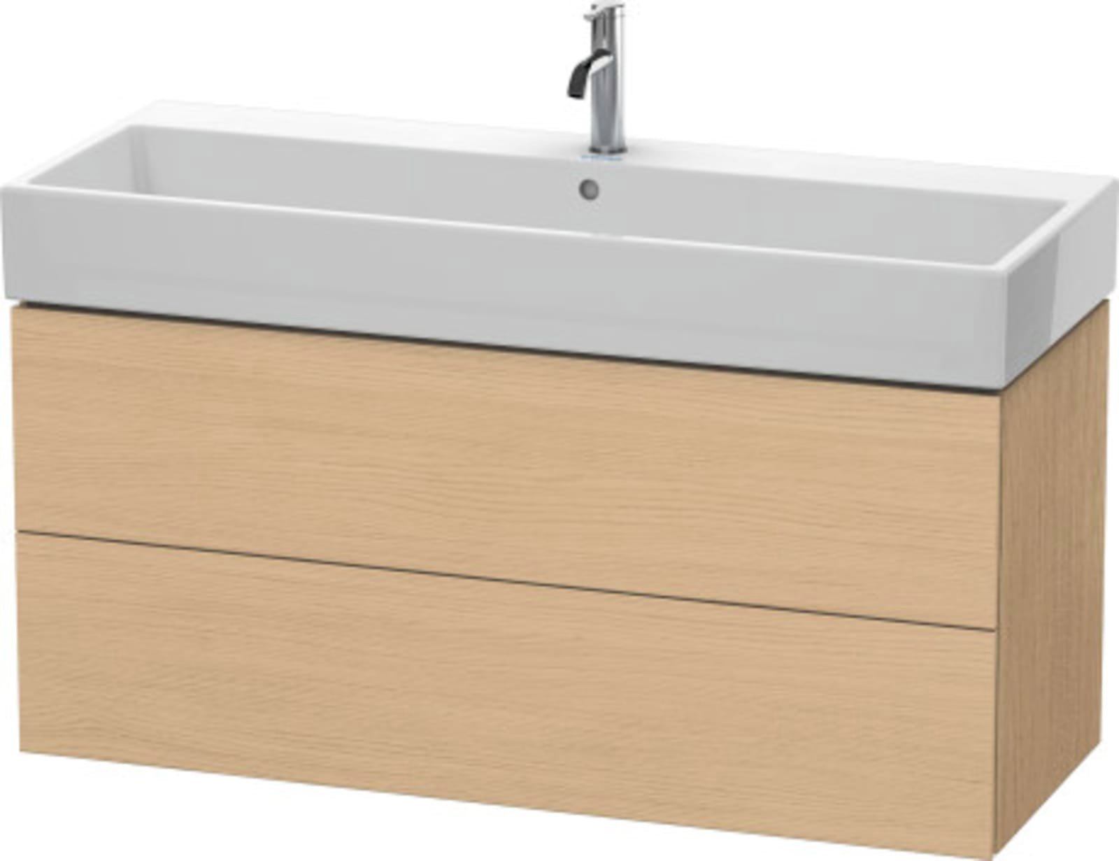 Duravit L-Cube wastafelonderbouw 1184x459mm hangend, 2 laden, kleur naturel eiken. Voor Vero Air 235012