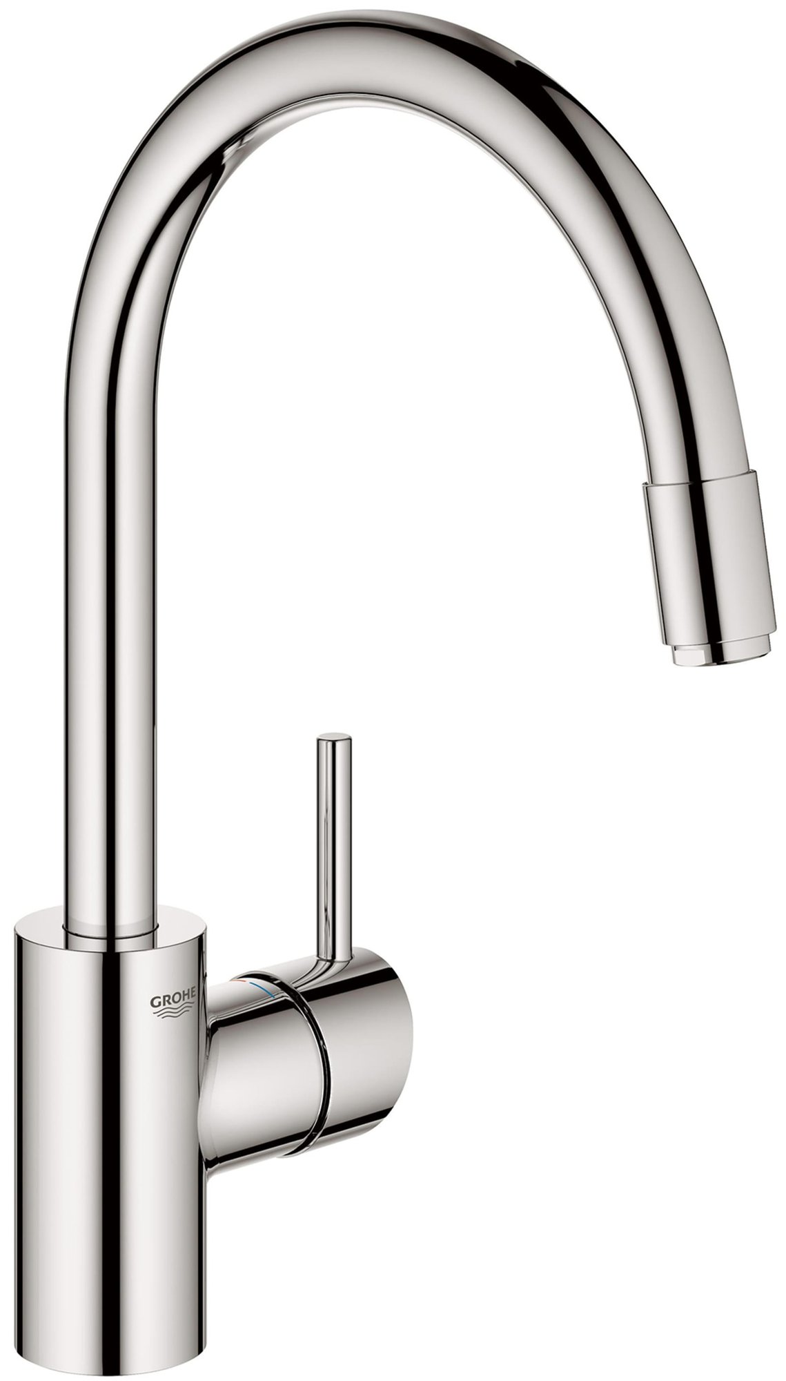 Grohe Concetto, Keukenmengkraan, eengreeps, mousseur uittrekbaar, 361mm hoogte, 215mm voorsprong uitloop hoog, draaibaar, chroom