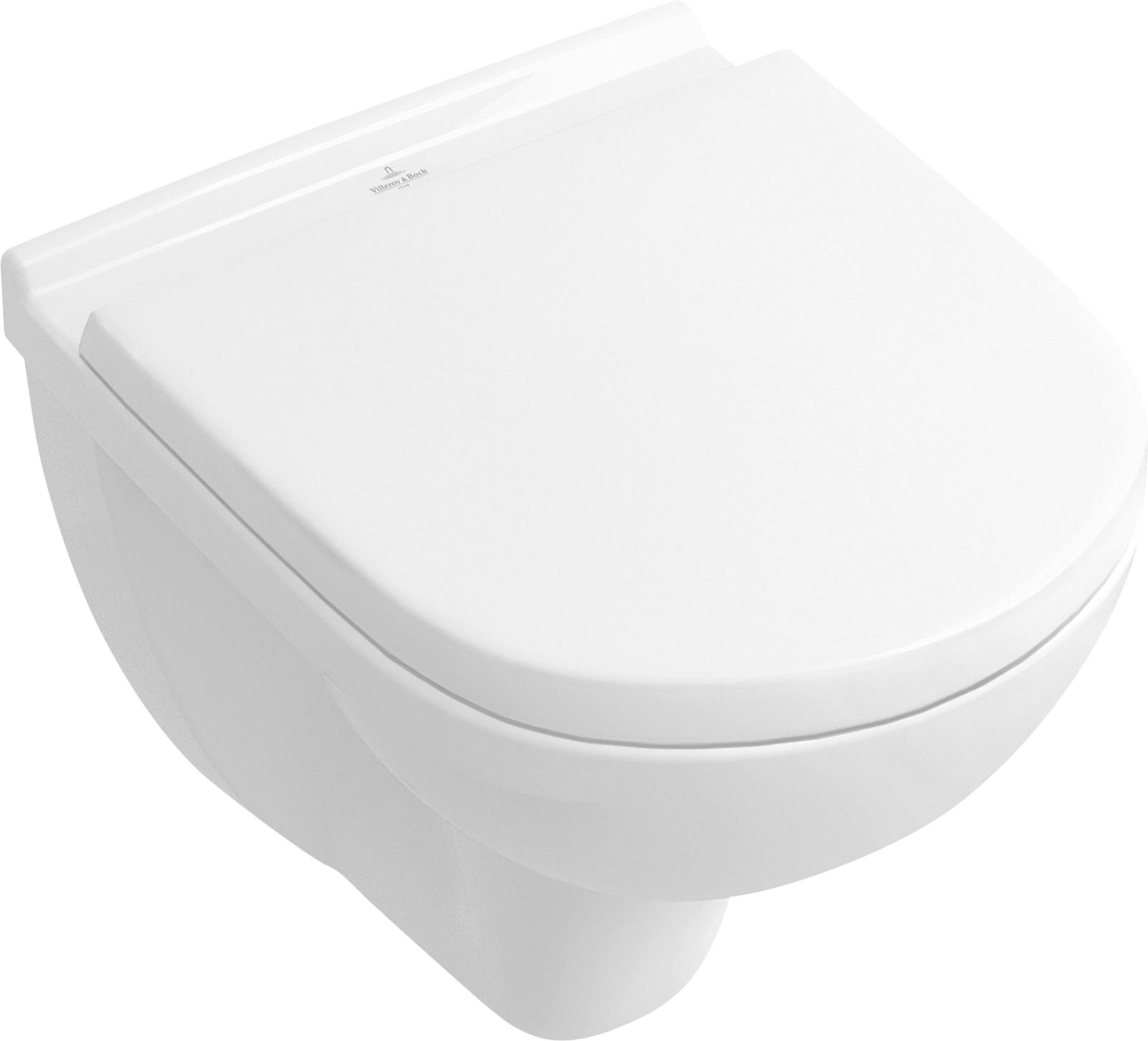 Villeroy & Boch, Closetzitting met deksel, O.Novo, RVS scharnier, wit, (alleen geschikt voor compact wandcloset)