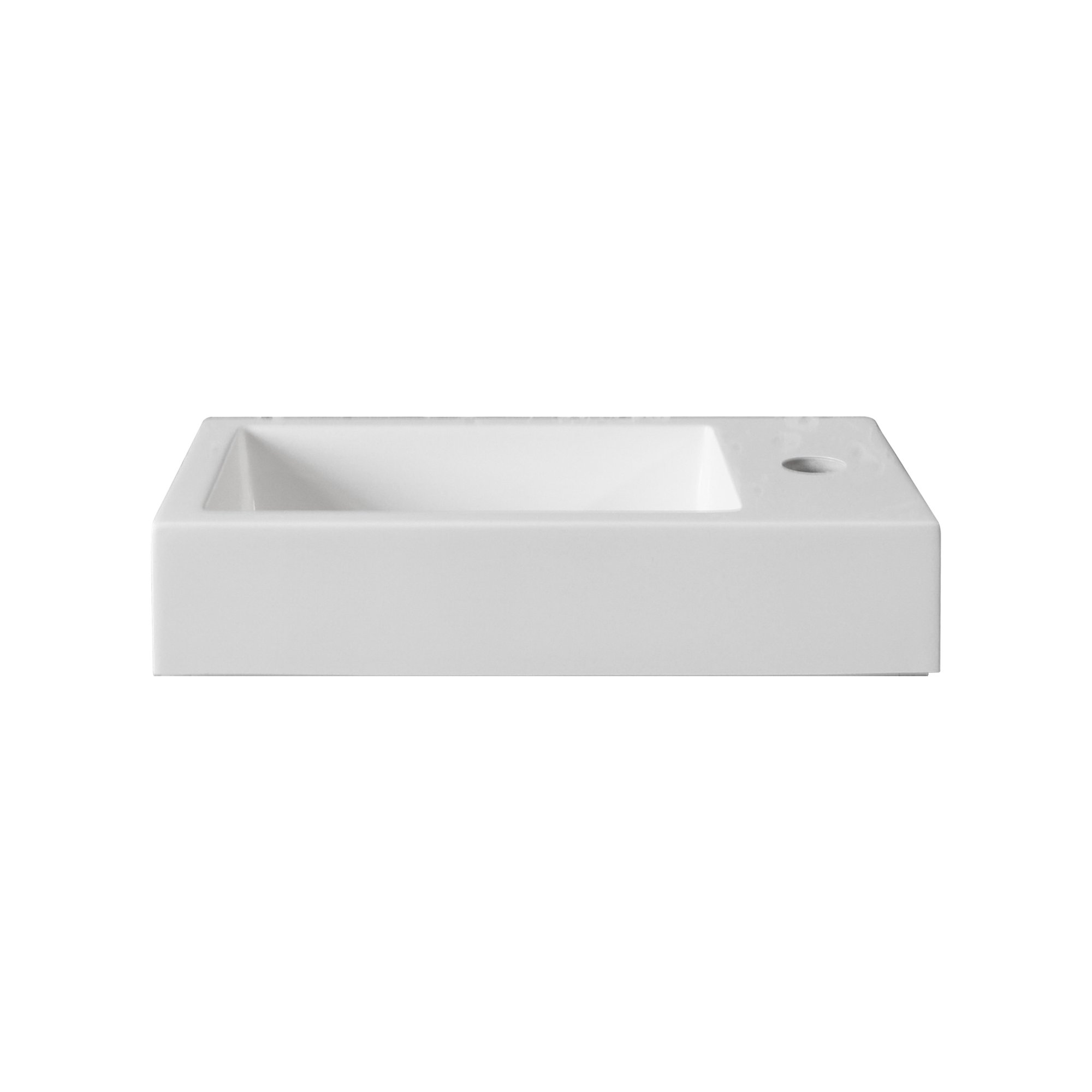 ALONI FONTEIN - ZONDER OVERLOOP - KRAANGAT LINKS OF RECHTS - KUNSTMARMER - 40X10,5X22,5CM - GLANZEND WIT