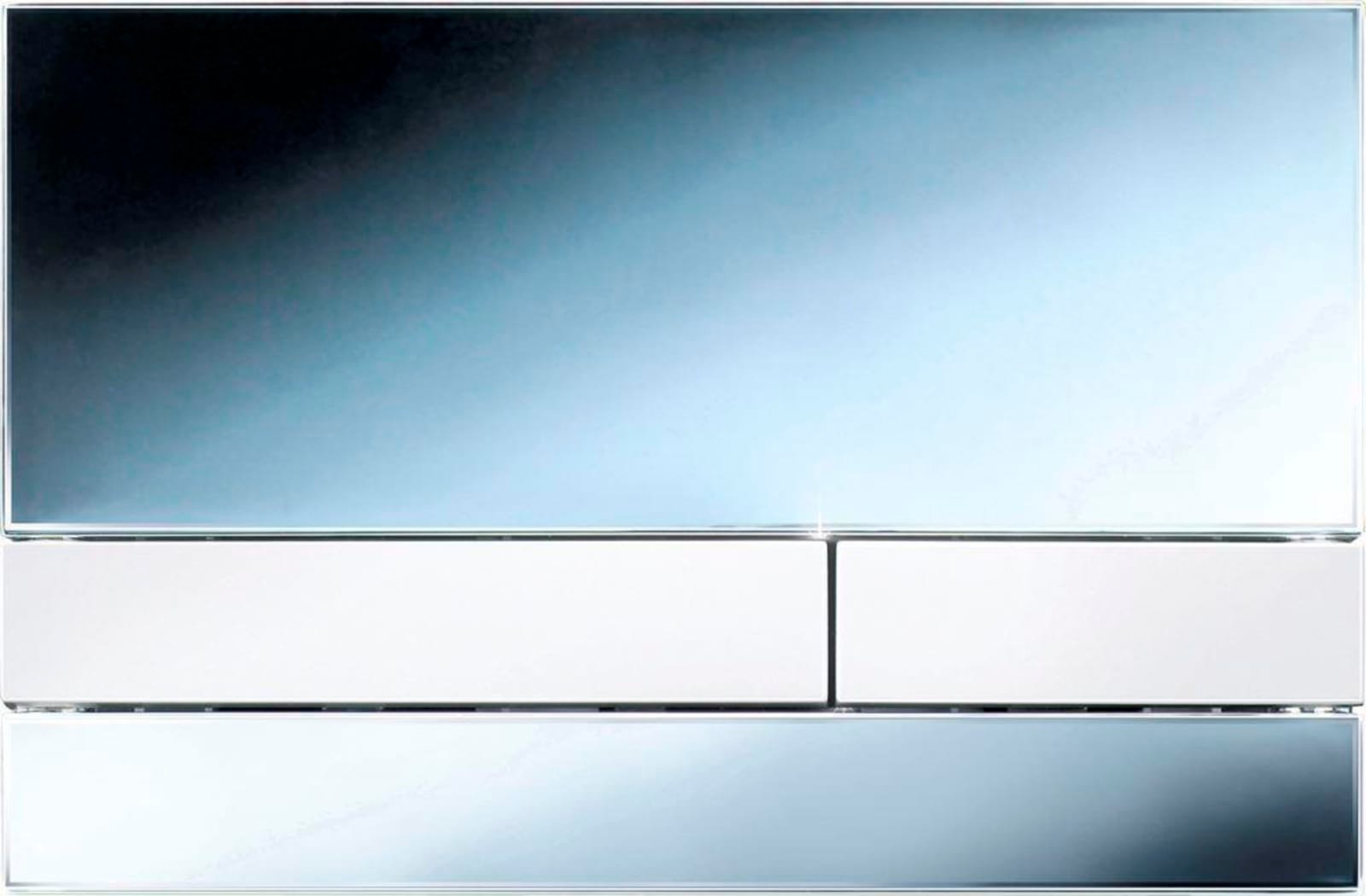 Rezi bedieningspaneel Modern kunststof Glans Chroom paneel, 2 Witte druktoetsen