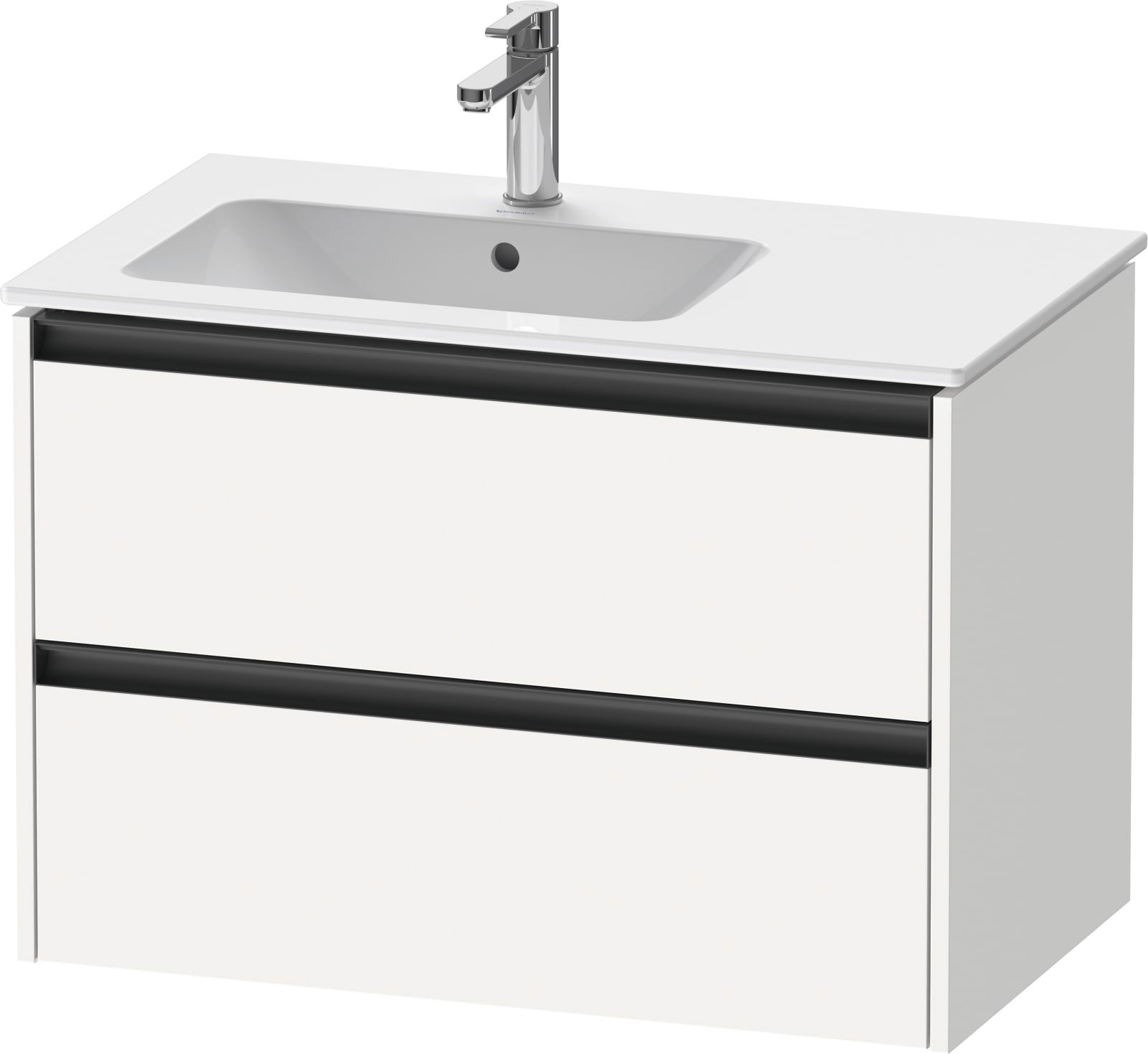 Duravit Ketho.2 Wastafelonderbouw hangend, Wit Mat, rechthoekig, aantal kleine lades: 2 – K25267018180000