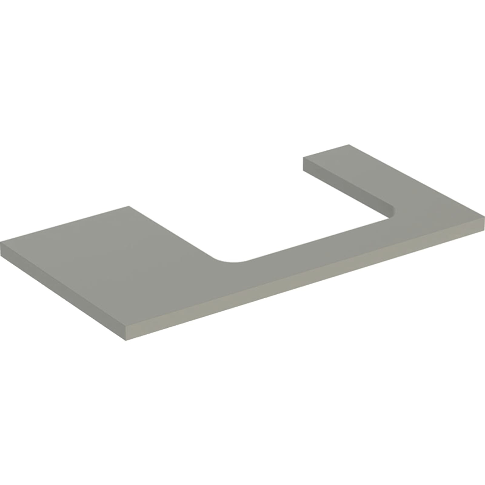 Geberit ONE wastafelblad voor opzetwastafel rechts 90cm greige mat