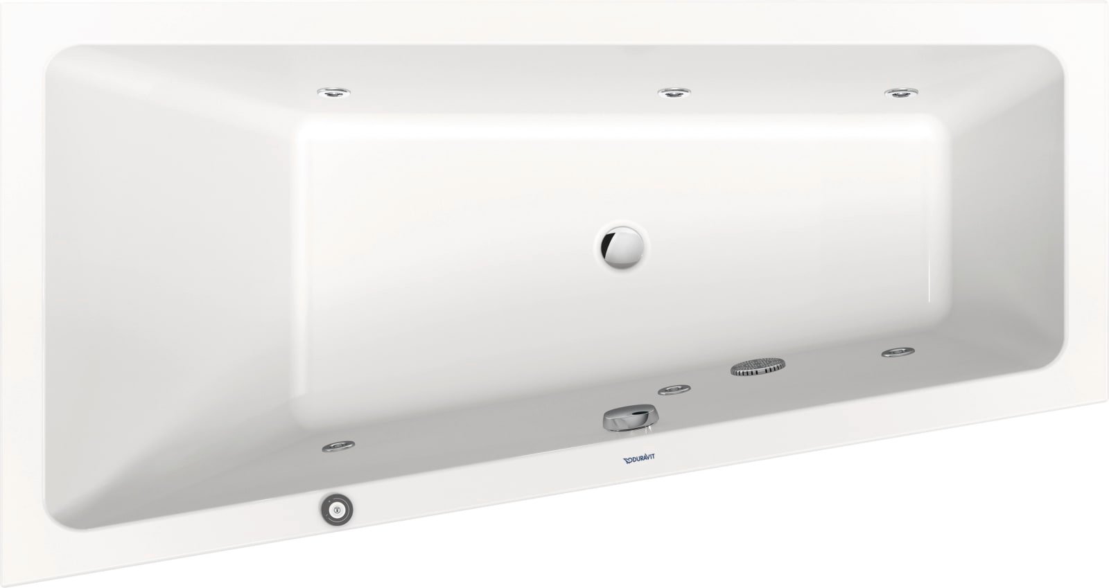 Duravit Duravit No.1 Whirlbad  1600x850 mm Wit, Jet Project, Inbouw, materiaal: Sanitair acryl, trapeziumvormig, aantal rugsteunen: (1201044830)