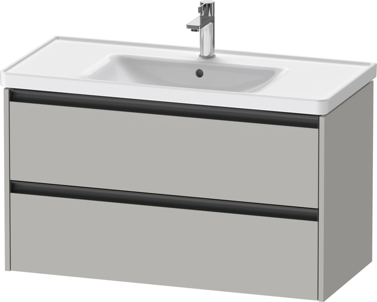Duravit Ketho.2 Wastafelonderbouw hangend, Betongrijs Mat, rechthoekig, aantal kleine lades: 2 – K25284007070000