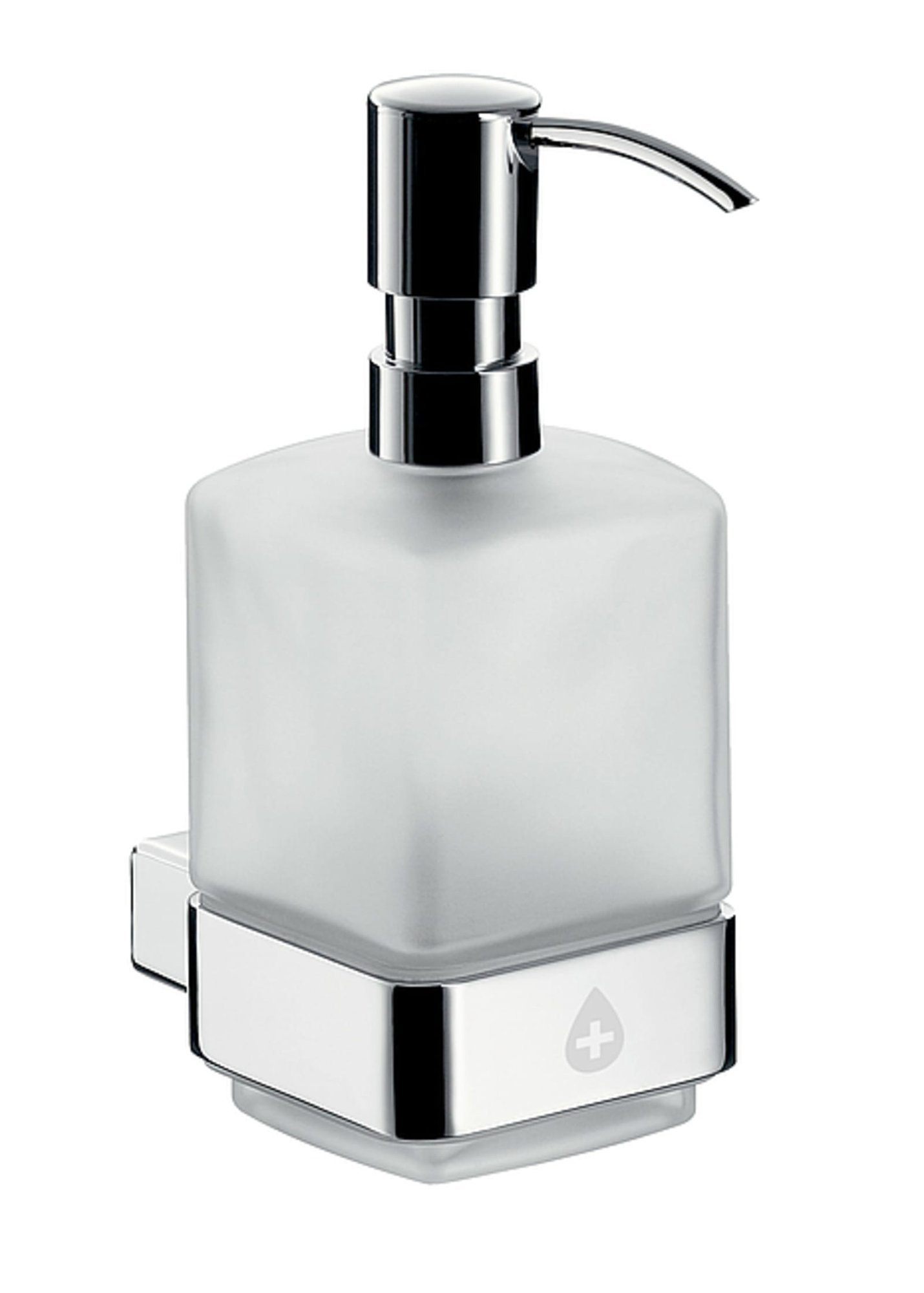 Emco Loft sensor-desinfectie dispenser kristalglas gesatineerd, doseerpomp metaal, chroom