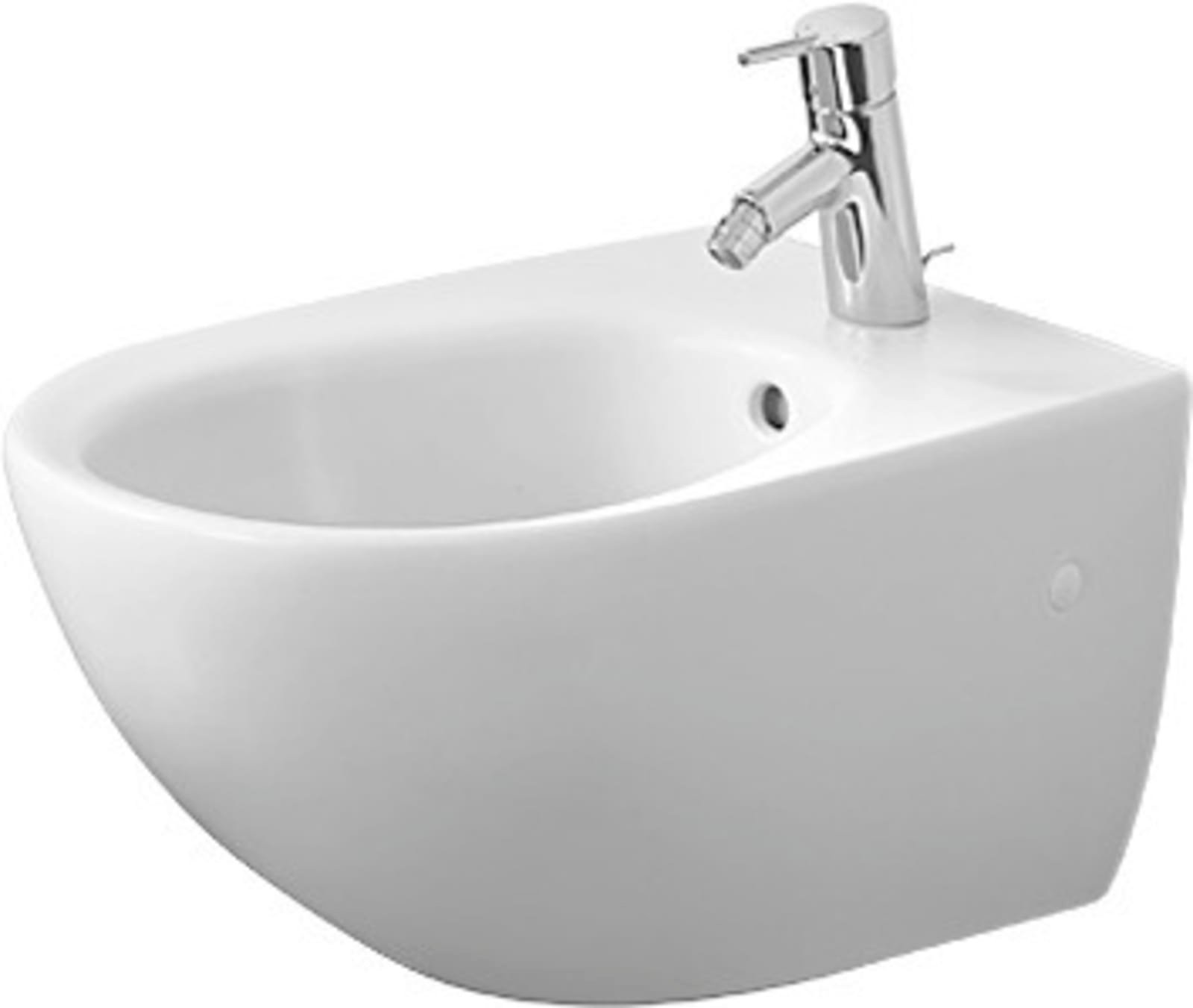 Duravit Architec Wandbidet, Wit Hoogglans, 580 mm, kraanvlak, aantal kraangaten per wasplaats: 1, overloop – 2531150000
