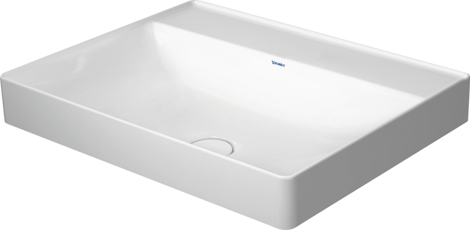 Duravit DuraSquare Opzetwastafel 600 mm Wit Hoogglans, kraanvlak, aantal kraangaten per wasplaats: 0, geslepen – 2354600070