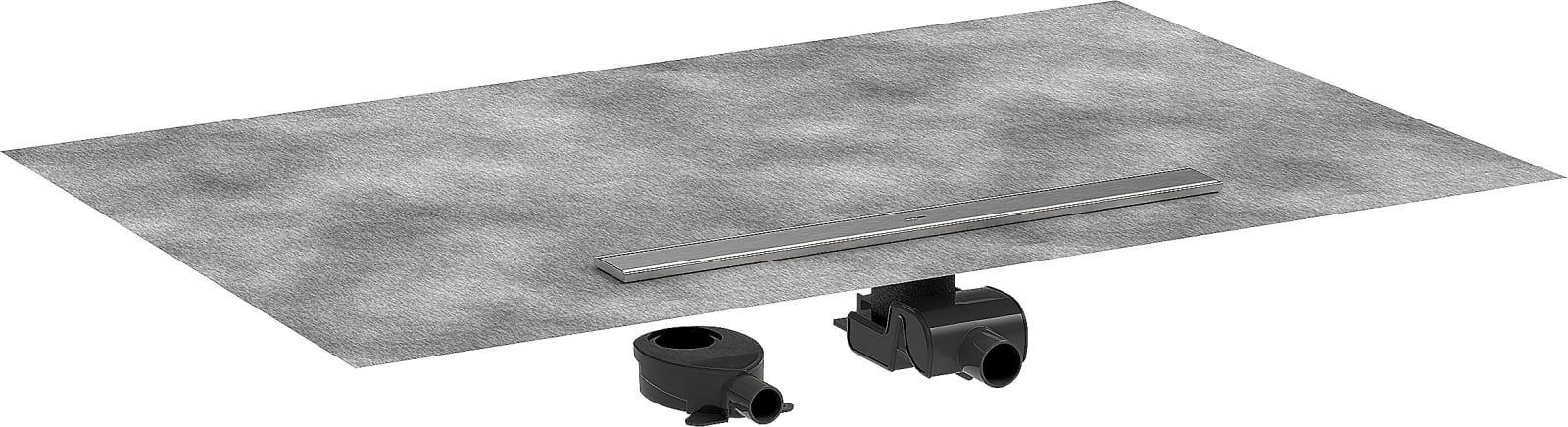 Hansgrohe RainDrain Allround compl.set douchegoot 700 standaard/vlakke instal Brushed Stainless Steel