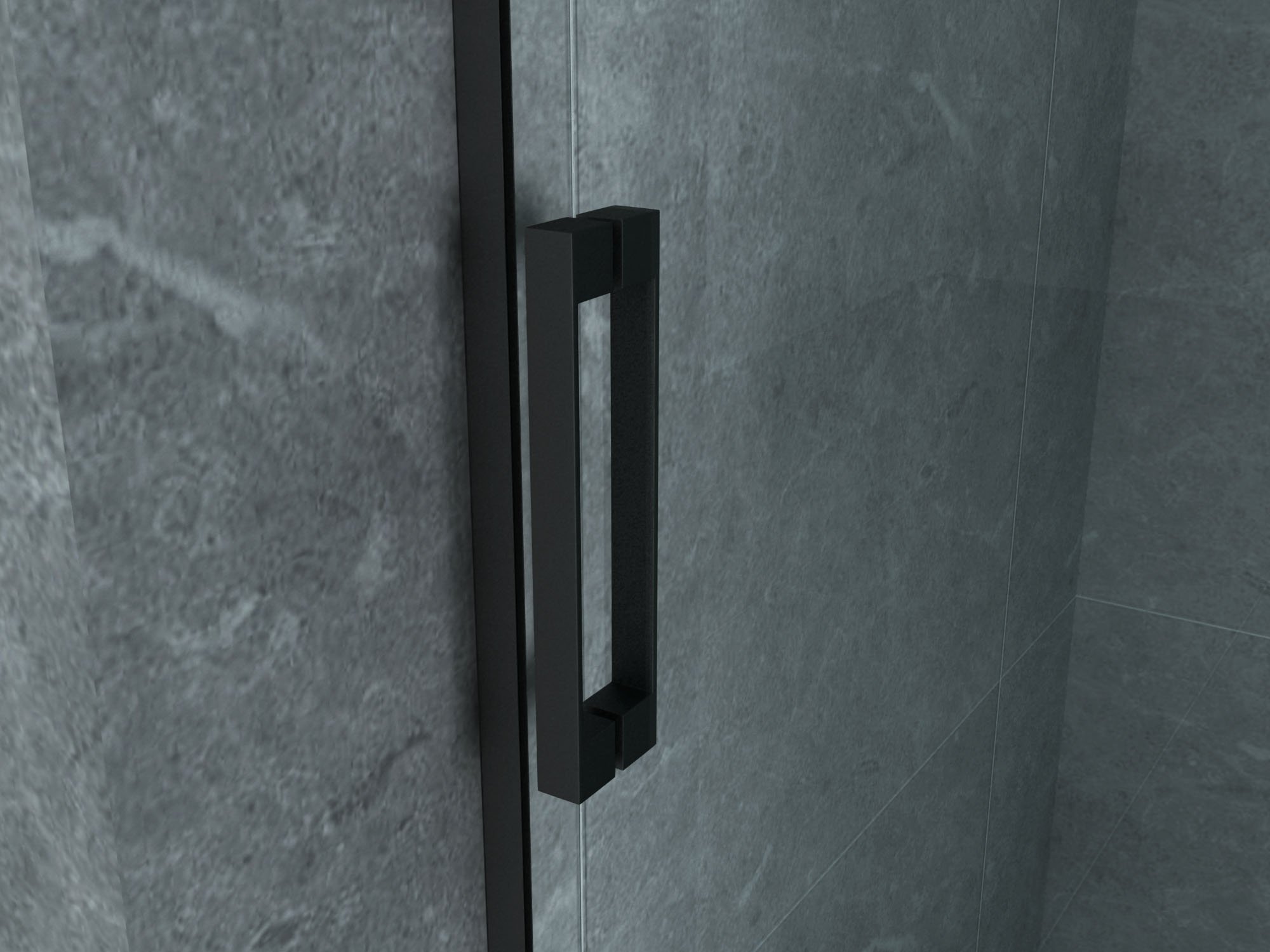 ALONI DOUCHECABINE - SCHUIFDEUR EN ZIJWAND - 900 X 1600 X 1950 MM - MAT ZWART - HELDER GLAS thumbnail 4