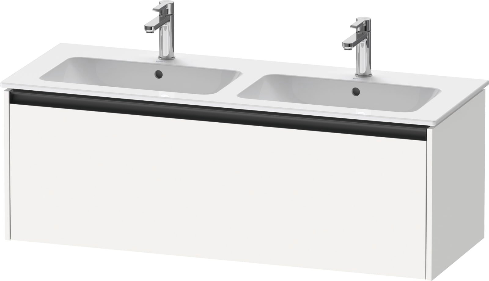 Duravit Ketho.2 Wastafelonderbouw hangend, Wit Mat, rechthoekig, aantal grote lades: 1 – K25066018180000