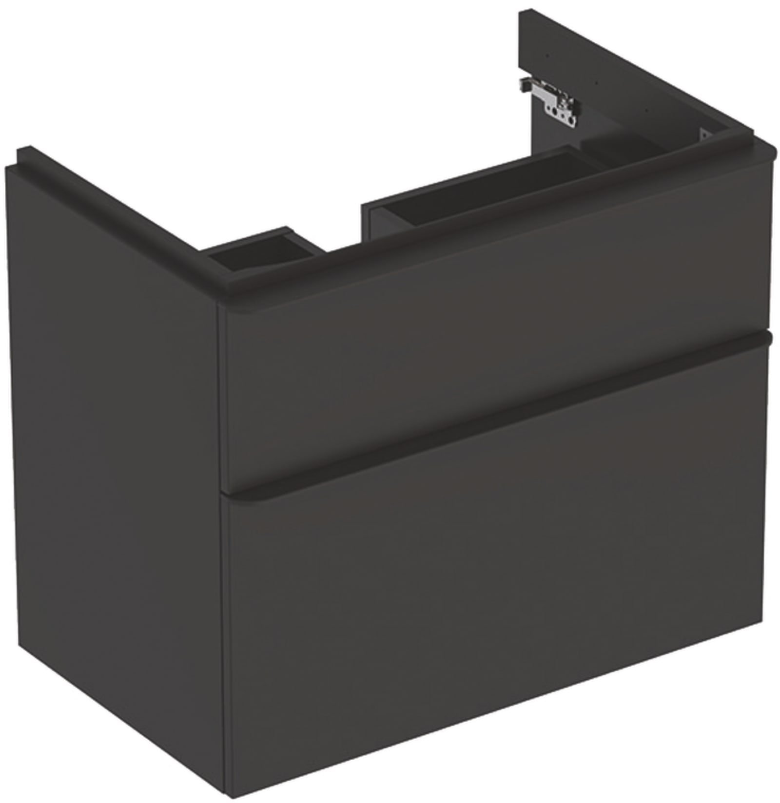 Geberit Smyle, Wastafelonderbouwkast, vierkant, 2x lade, spaanplaat, 617 x 734 x 470mm (HxBxD), mat lava