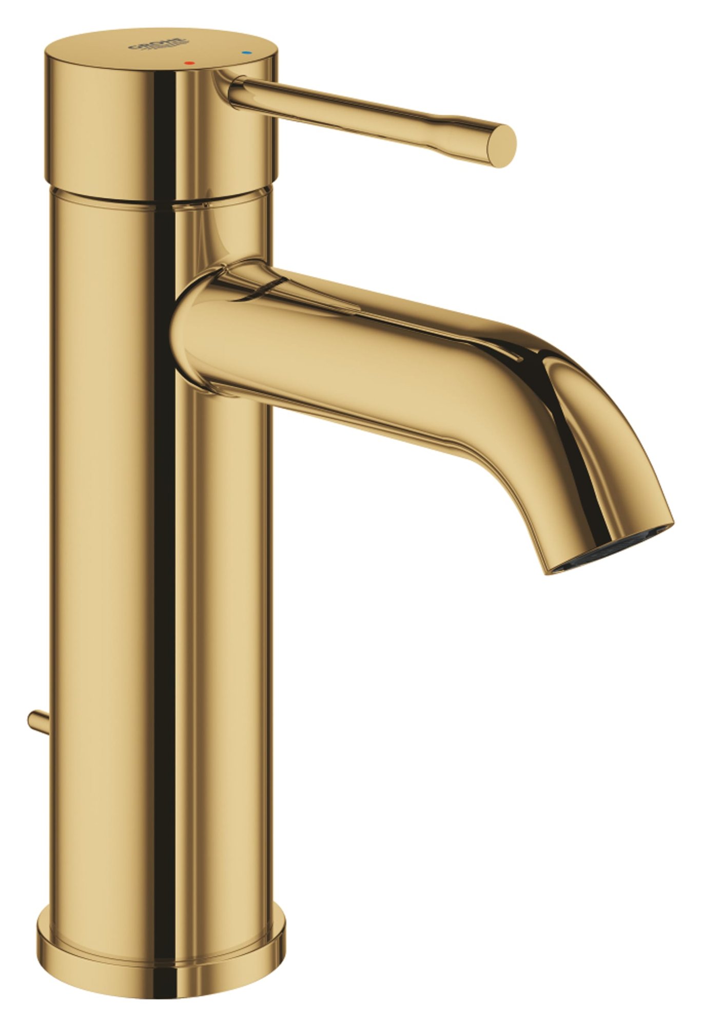 Grohe Essence New, Wastafelmengkraan, S-size, trekwaste, eengreeps, 1-gats, 174mm hoogte, 116mm uitloop, vast, cool sunrise (1200540228)