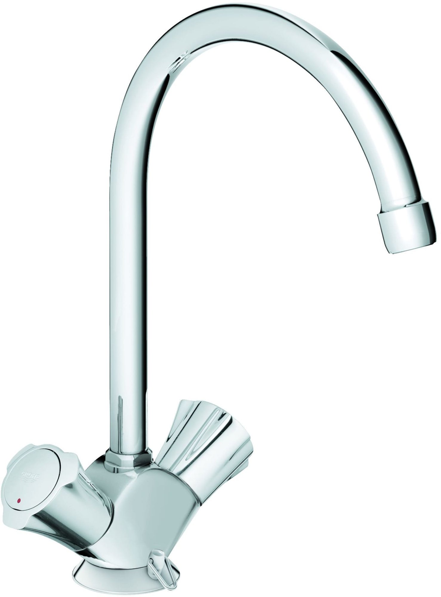 Grohe Costa L, Keukenmengkraan, tweegreeps, lage druk, 282mm hoogte, 193mm uitloop, draaibaar, chroom