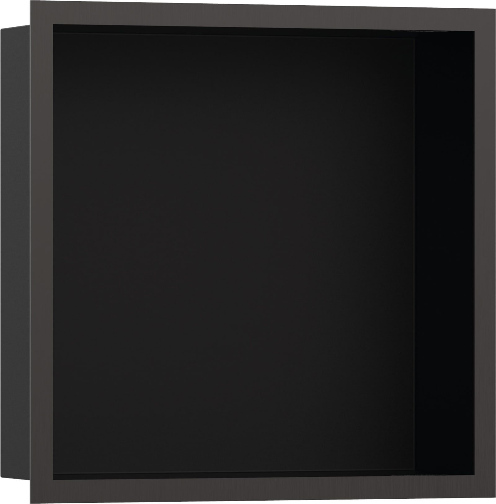 Hansgrohe XtraStoris Individual wandbox zwart met designframe 300/300/100 Brushed Black Chrome