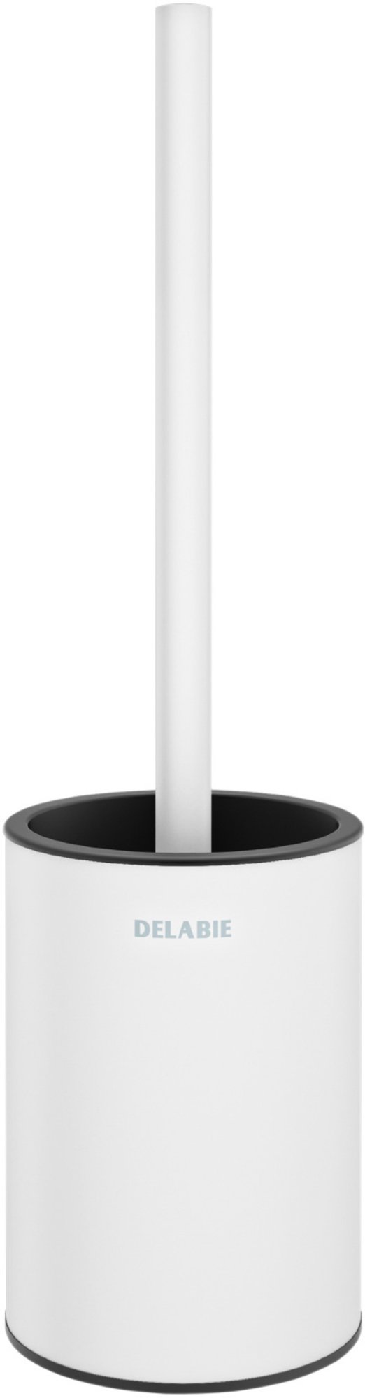 Delabie Toiletborstelhouder muurmontage z. deksel RVS mat wit epoxy