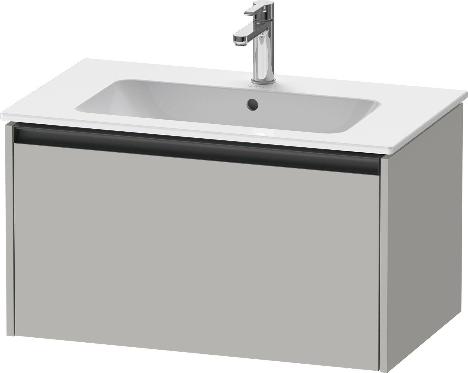 Duravit Ketho.2 Wastafelonderbouw hangend, Betongrijs Mat, rechthoekig, aantal grote lades: 1 – K25063007070000