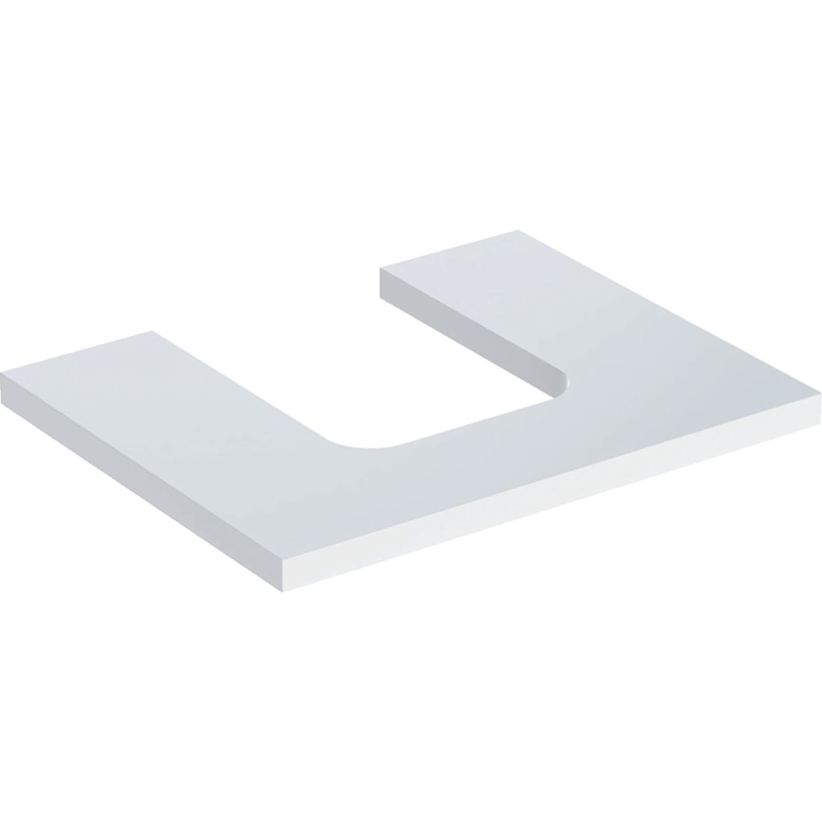Geberit ONE wastafelblad voor opzetwastafel thin rim midden 60cm wit hoogglans
