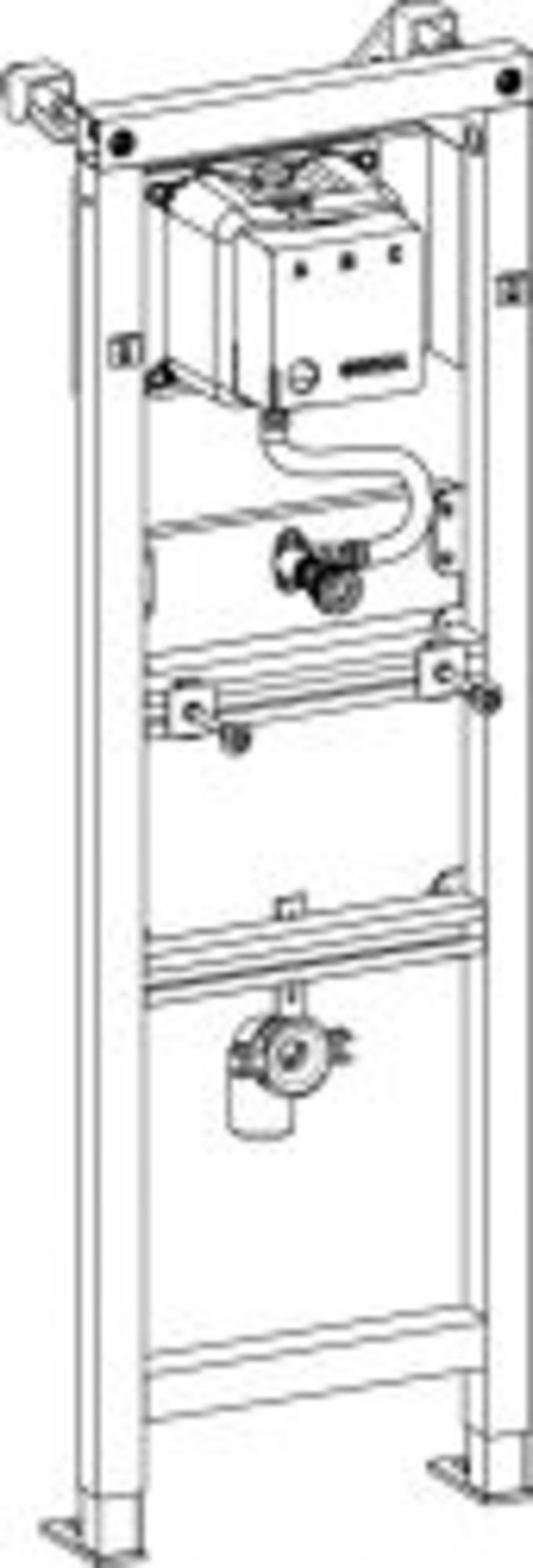 Wisa XS, Inbouwelement met frame, urinoir, verstelbaar, 1180-1380 x 580 x 135-200mm (HxBxD)