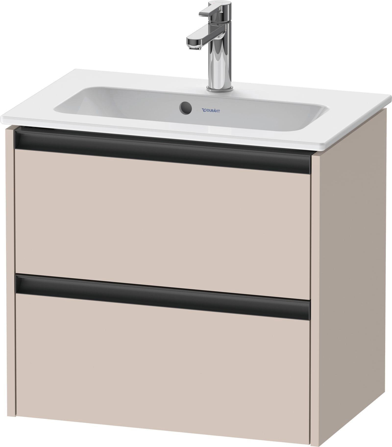 Duravit Ketho.2 Wastafelonderbouw hangend, compact, Taupe Mat, rechthoekig, aantal kleine lades: 2 – K25255091910000