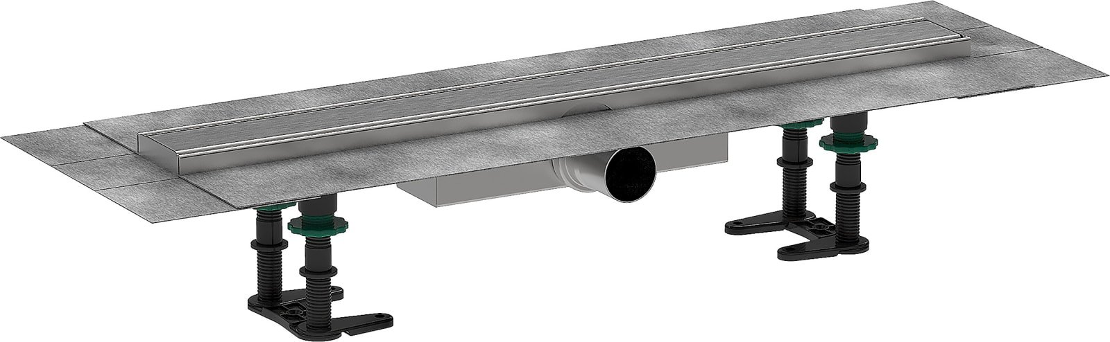 Hansgrohe RainDrain Compact compl.set douchegoot 600 vlakke installatie Brushed Stainless Steel