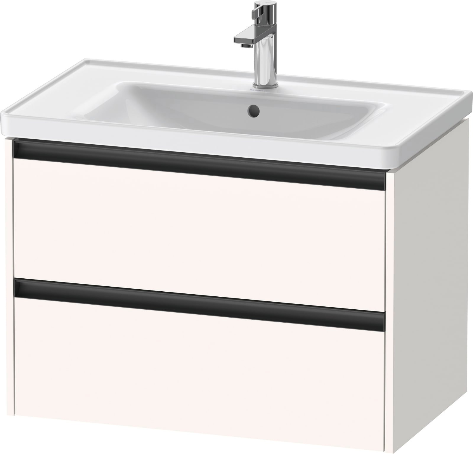 Duravit Ketho.2 Wastafelonderbouw hangend, Wit Supermat, rechthoekig, aantal kleine lades: 2 – K25283084840000