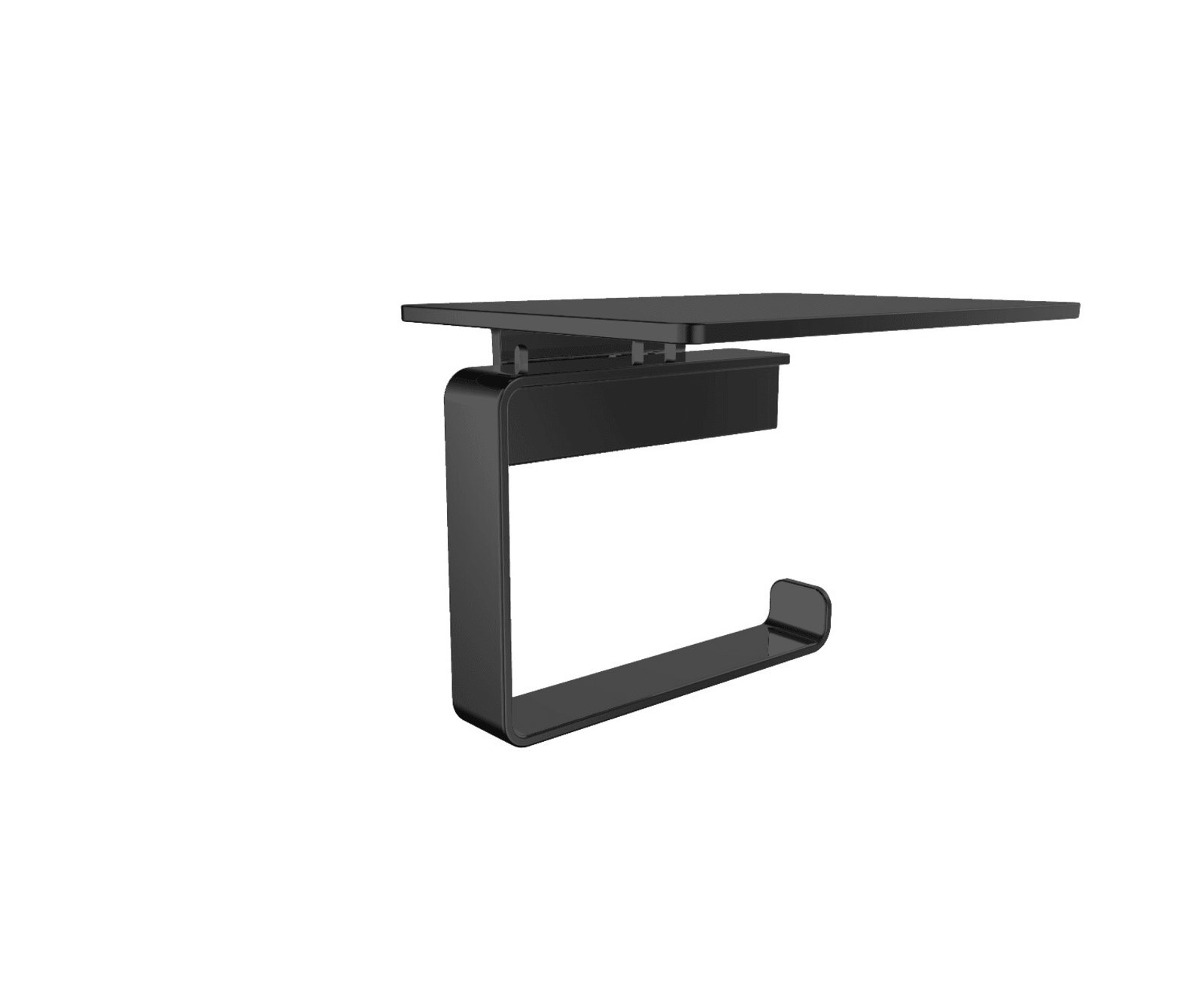 Emco Loft toiletrolhouder met planchet, zwart