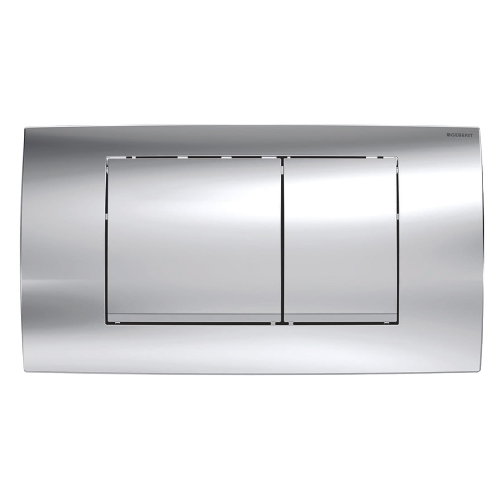 Geberit Bedieningsplaat spoelsysteem, Twinline 30, 2-toets spoeling, 2-knops, front, 32x340x185mm (LxBxH), glansverchroomde plaat