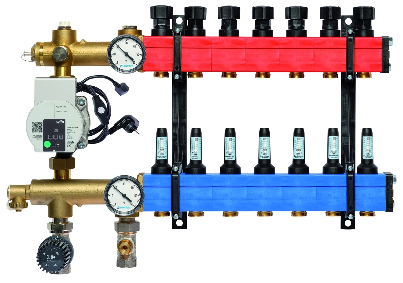 Nathan Komfort SBK verdeler type 4800 E-pomp onder aansluiting, 10 tot 145 l/u, 7-groeps