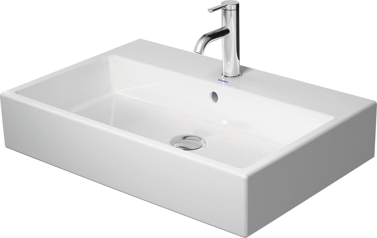 Duravit Vero Air Wastafel 700 mm Wit Hoogglans, kraanvlak, aantal kraangaten per wasplaats: 1, overloop – 2350700000