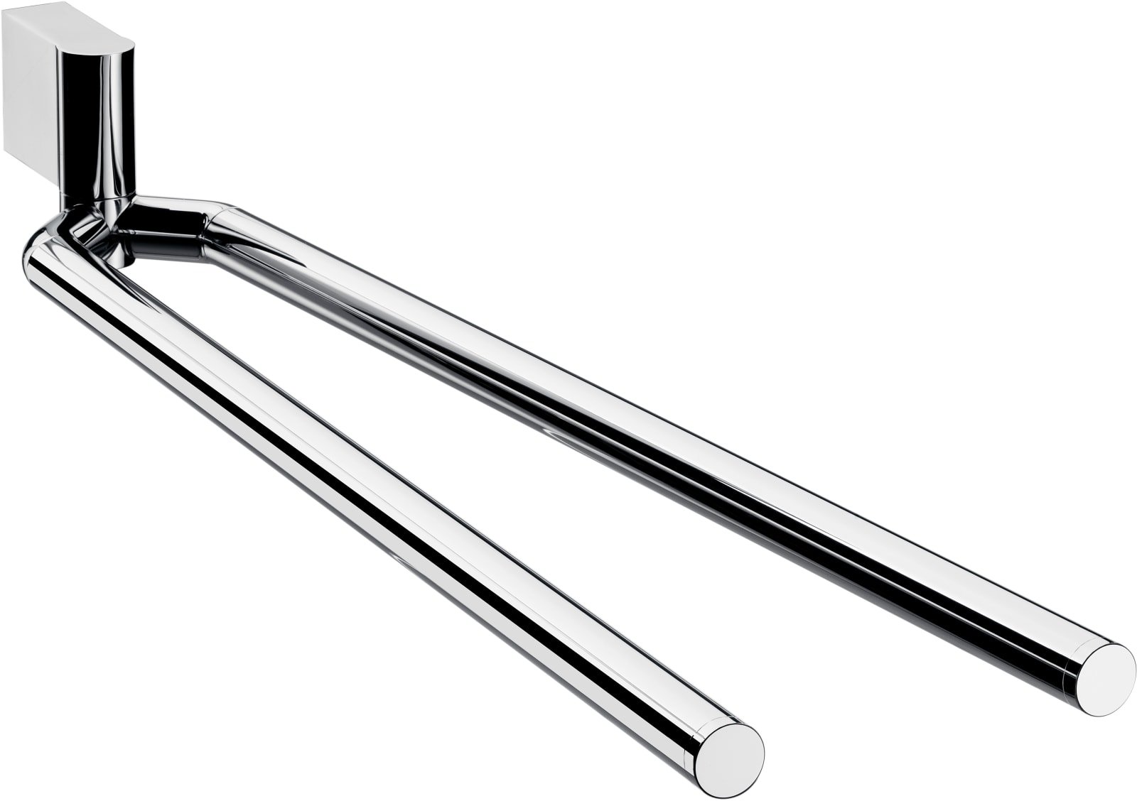 Emco System 2 2-lids handdoekhouder, L= 487mm, houder draaibaar, afdekrozet: rechthoekig, chroom