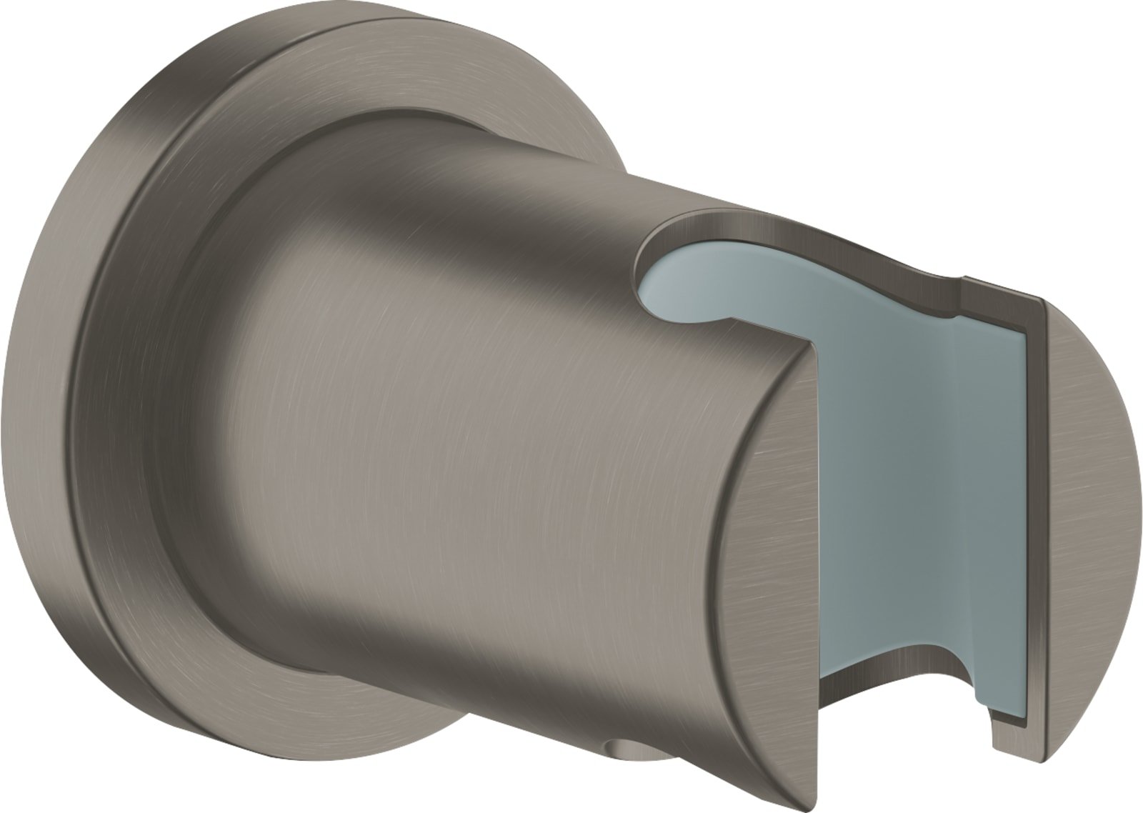 Grohe Rainshower wanddouchehouder met ronde rozet, hard graphite geborsteld