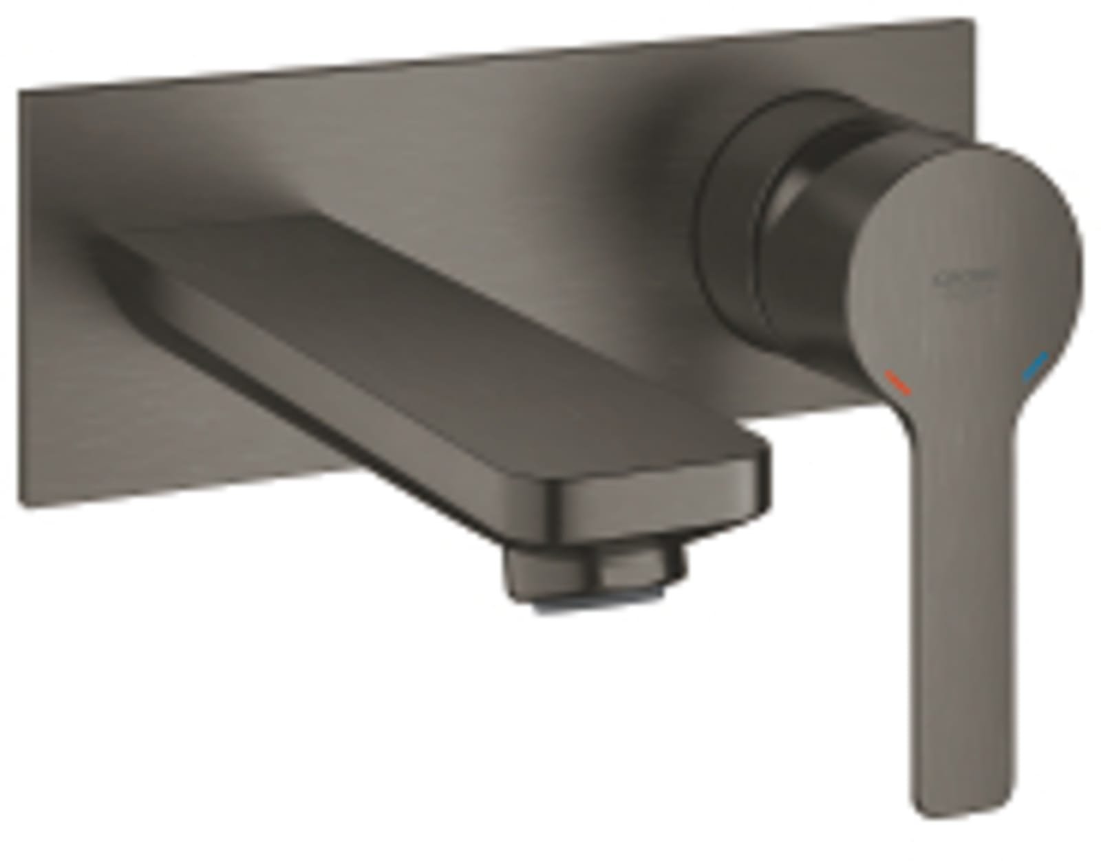 Grohe Lineare, Wastafelmengkraan, M-size, wand, eengreeps, 2-gats, G1/2", 149mm uitloop, vast, hard graphite geborsteld