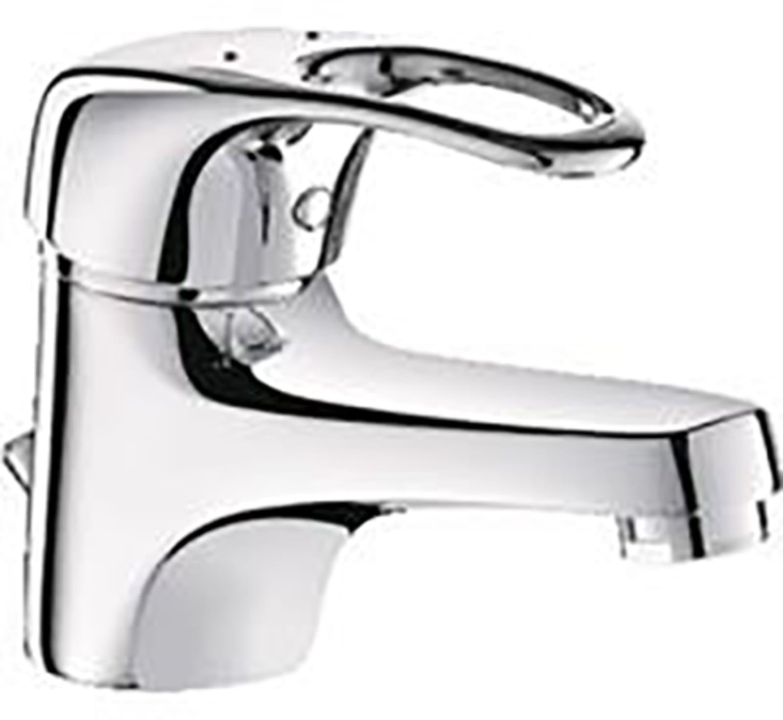 Delabie mechanische wastafelmengkraan, H60 L100, met trekplug en afvoer, open greep, chroom