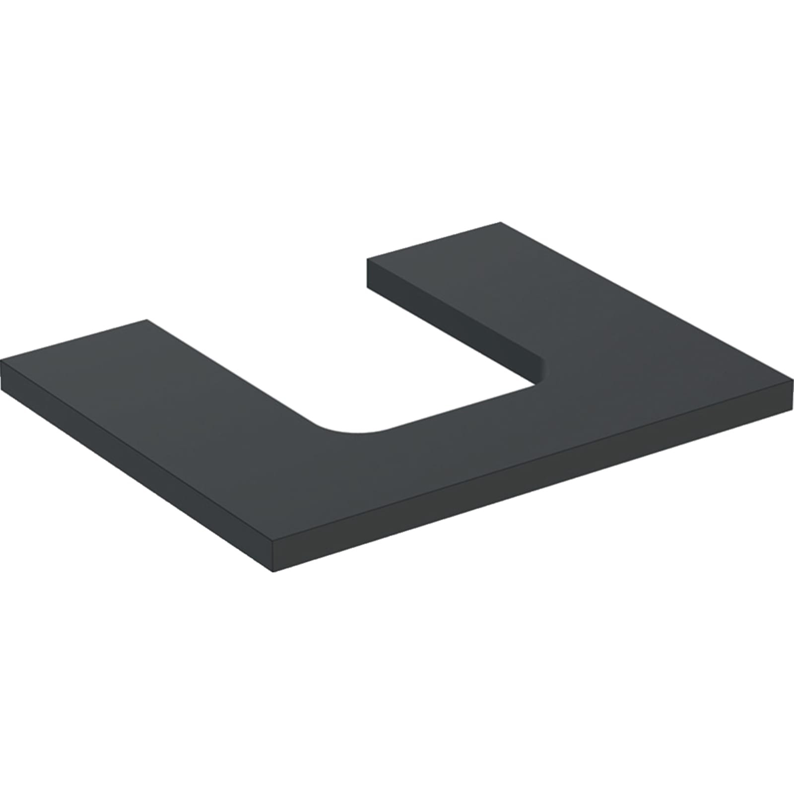 Geberit ONE wastafelblad voor opzetwastafel thin rim midden 60cm lava mat